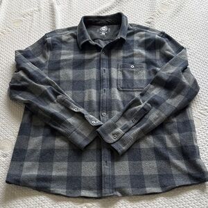 Men's Gray Plaid Long-Sleeve Shirt Jacket